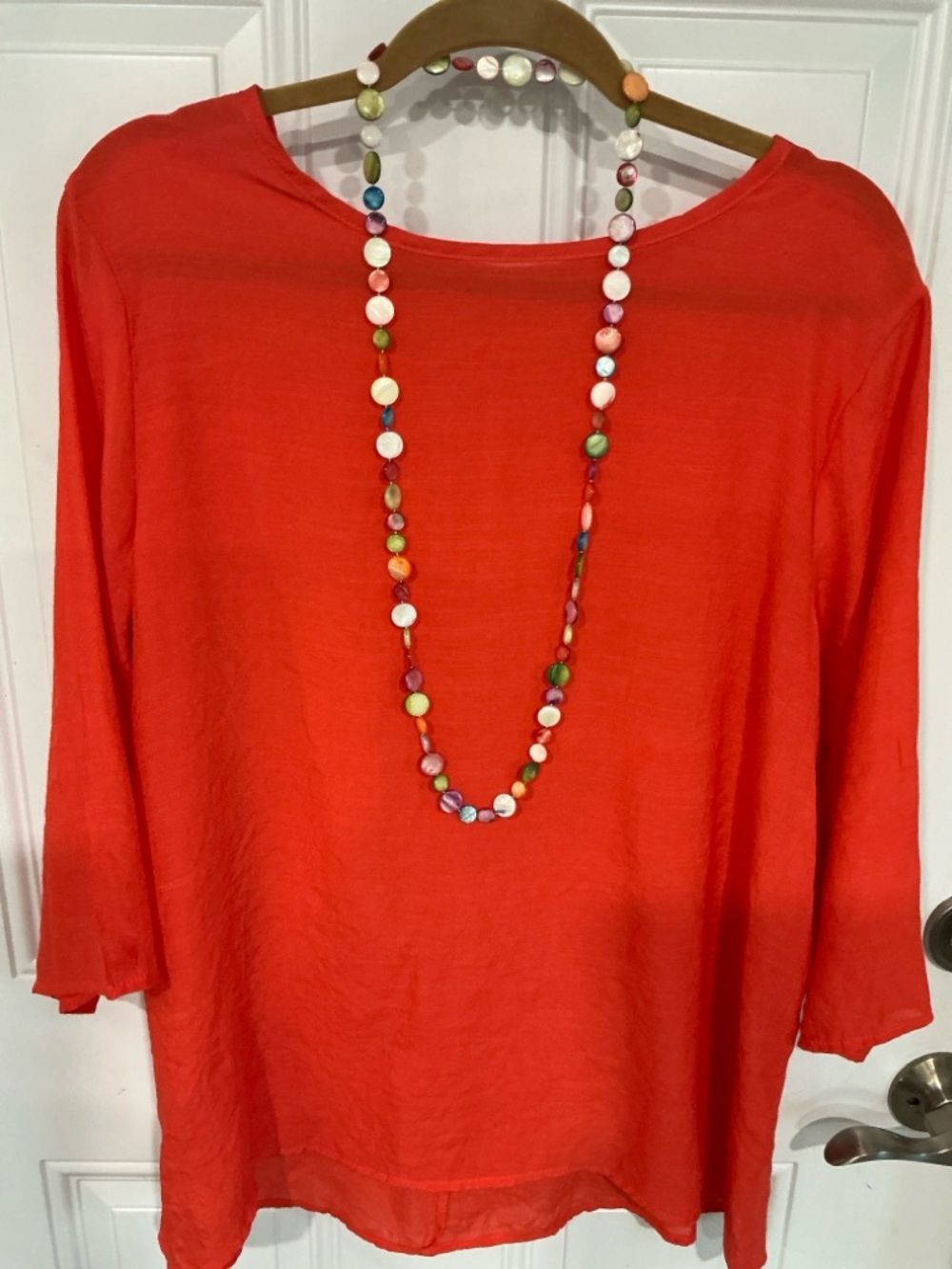 Bright orange Lightweight Long Sleeve Top in size 0XL
